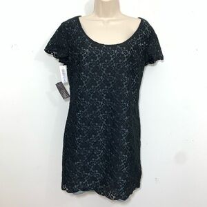 NWT Aritzia Talula woven lace mini dress black M
